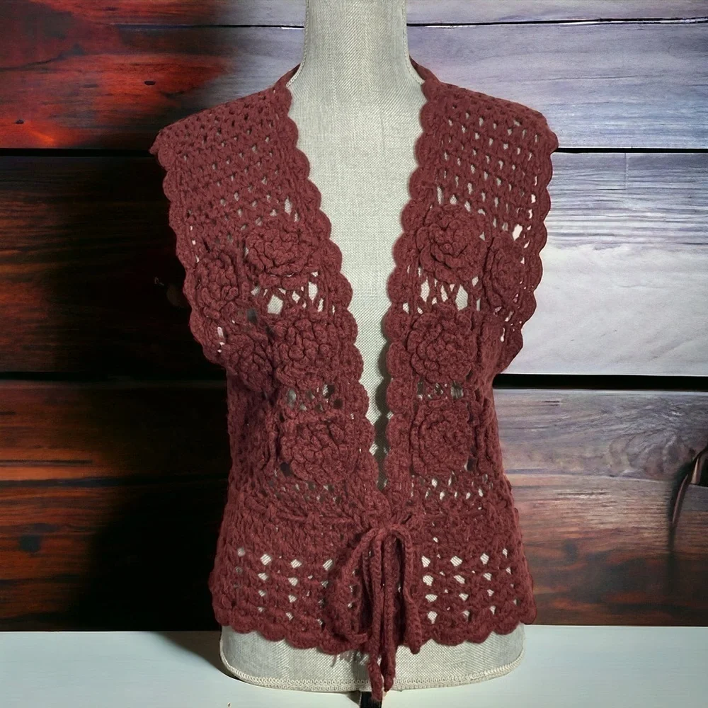Live and Let Live Crochet Cardigan size L
